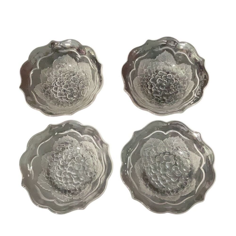 Vintage Studio Nova Hydrangea Pattern Fruit/Dessert Bowls Set of 4